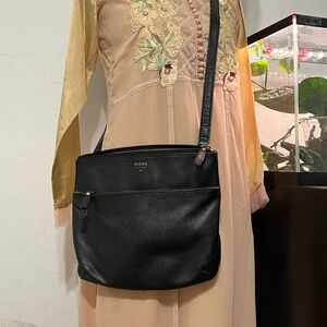 Fossil leather cross body large bag